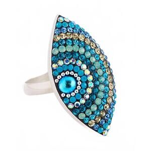 NEW MOSAICO women's crystal cocktail ring in multicolor